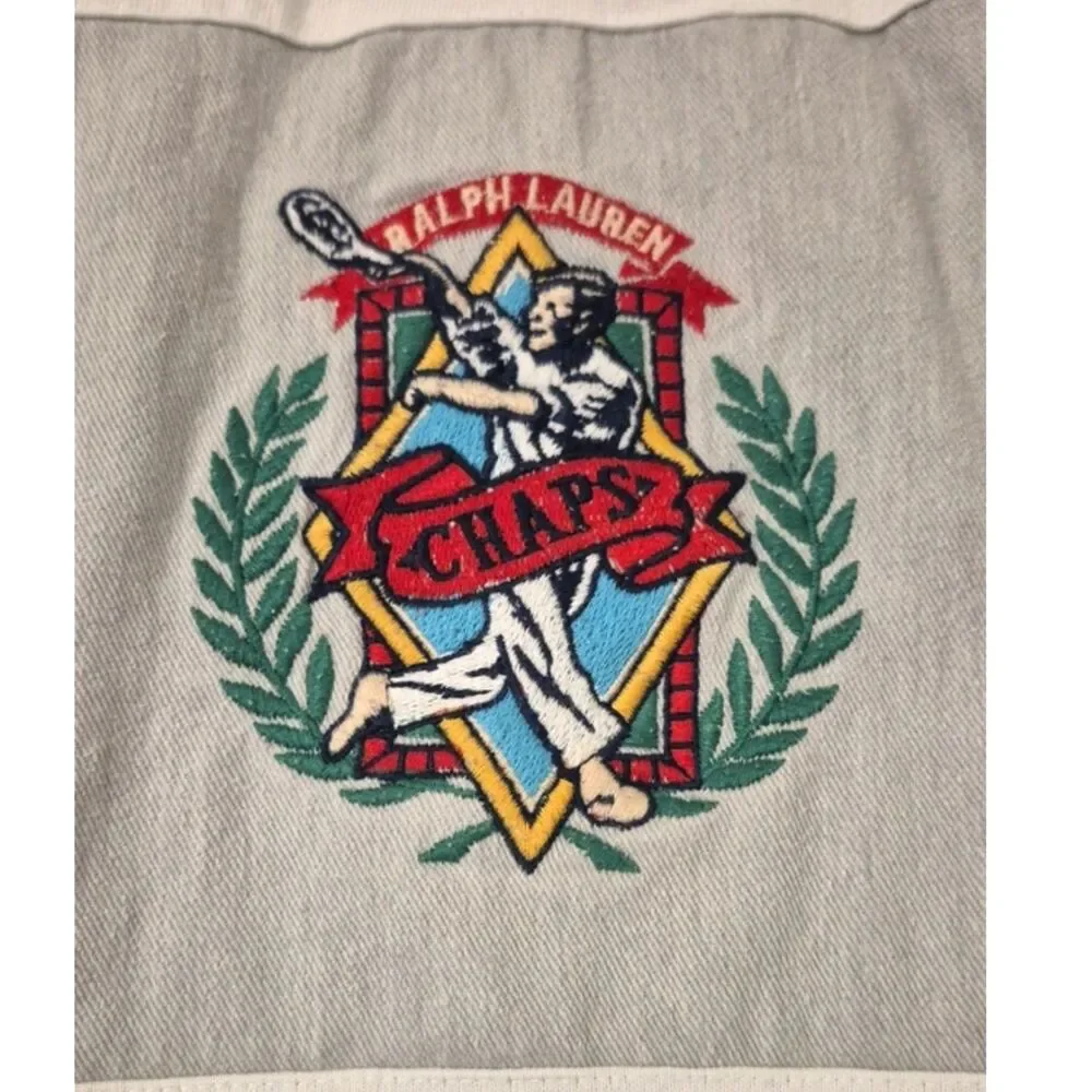Vintage 90's Chaps Ralph Lauren Rugby Shirt Men’s L Lacrosse Crest Colorblock
